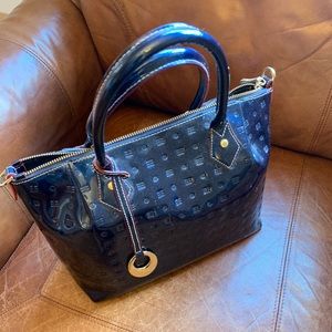Arcadia Navy Patent Leather Bag